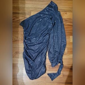 TeezeMe Sparkly Mini Dress with Open Sleeve